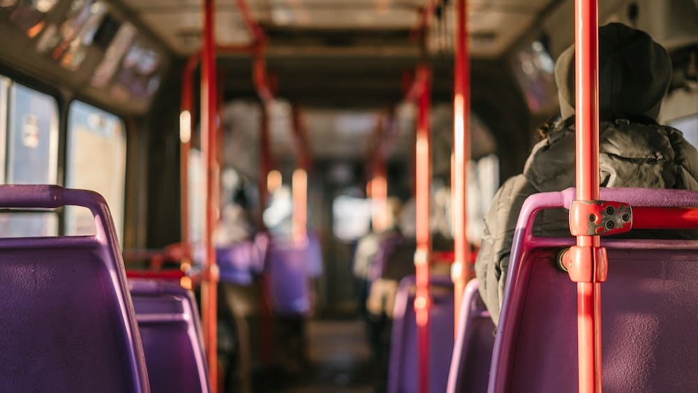Inside of a public bus