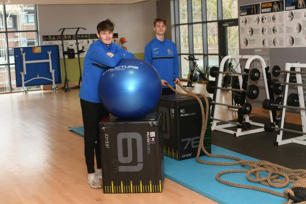 Apprentices with Sports & Gym equipment at the Ipswich Campus Sports Centre