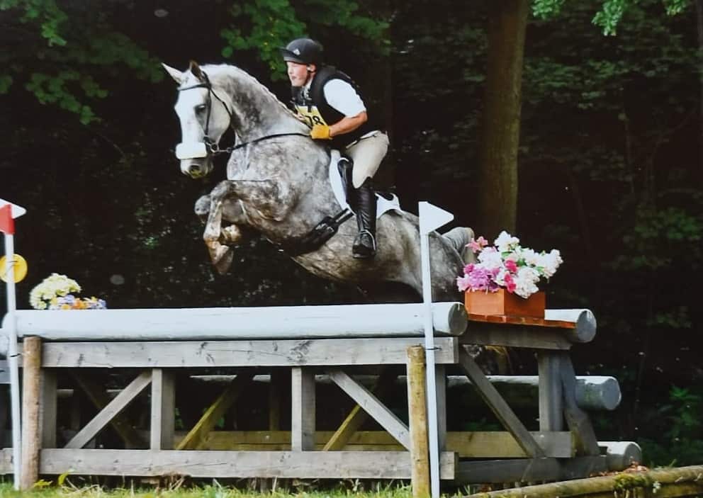 Jonjo Hardwick jumping a horse
