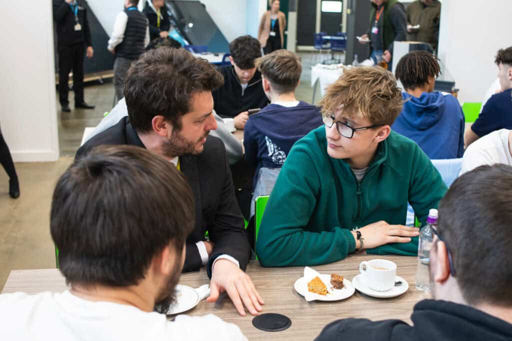 Jack Abbott speaking with Engineering learners