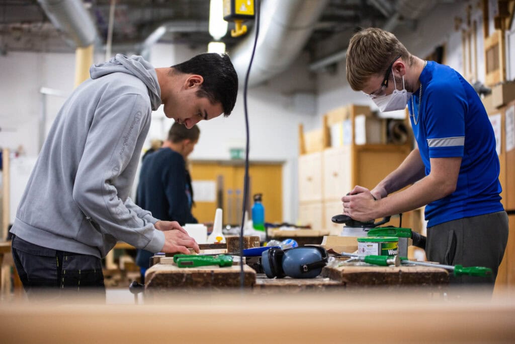 Carpentry learners at suffolk new college