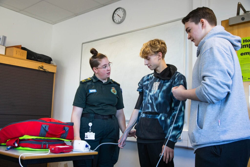 Cassidy working with college learners