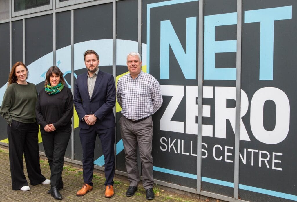 Members of NIBE leadership outside the Net Zero Skills Centre