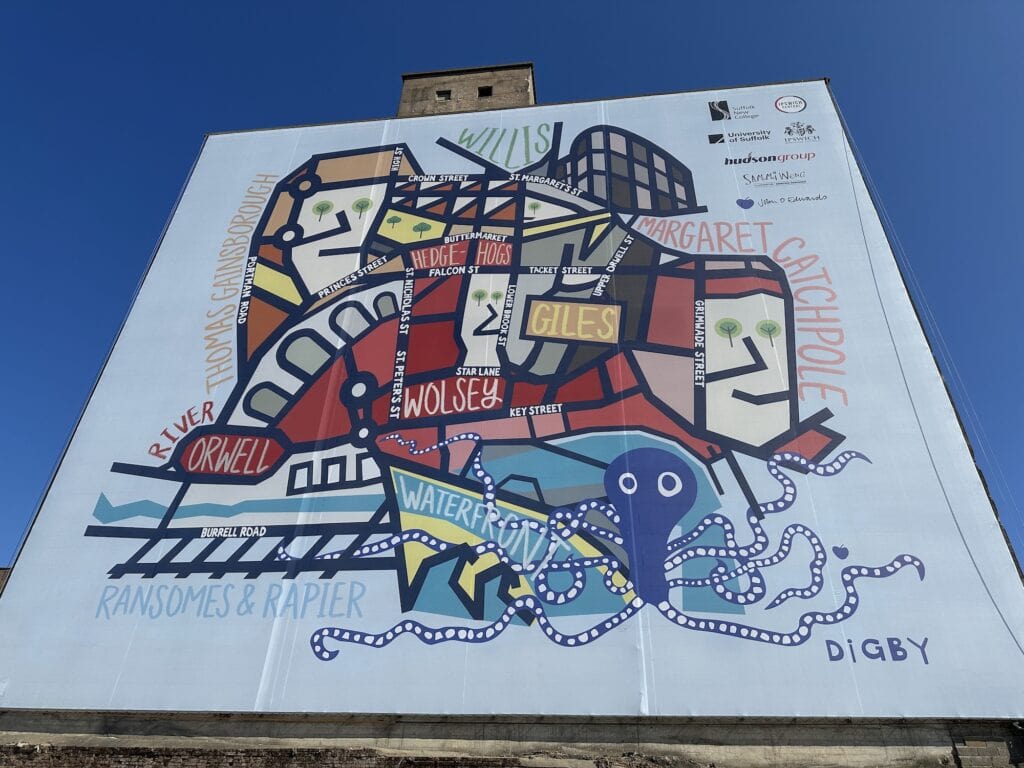 Artwork displayed at the waterfront in Ipswich