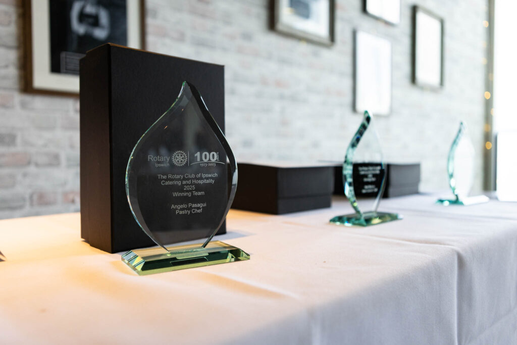 Trophies in restaurant